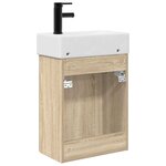 vidaXL Meuble de salle de bain avec robinet Chêne Sonoma