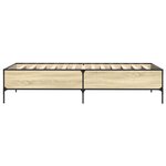 vidaXL Cadre de lit chêne sonoma 75x190 cm bois d'ingénierie et métal