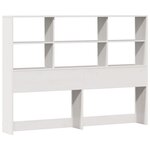 vidaXL Lit bibliothèque sans matelas blanc 140x200 cm bois pin massif