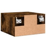 vidaXL Table de chevet murale chêne fumé 35x35x20 cm