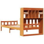 vidaXL Lit bibliothèque sans matelas cire marron 90x190 cm pin massif