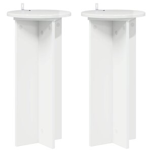 vidaXL Support de Plante 2 pièces Blanc brillant 29 5 x 29 5 x 60 cm