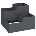 Jardinière vidaXL 100x100x60 cm en acier anthracite