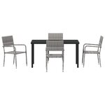 vidaXL Ensemble de salle à manger pour jardin 5 Pièces Gris Poly rotin