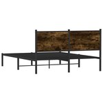 vidaXL Cadre de lit en métal sans matelas chêne fumé 140x190 cm