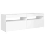 vidaXL Meuble TV avec lumières LED blanc brillant 120x35x40 cm