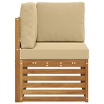 vidaXL Canapé d'angle extérieur Bois d'Acacia Massif Naturel