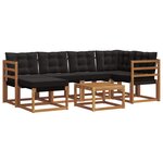 vidaXL Ensemble de canapés d'extérieur 7 pc Naturel et Noir