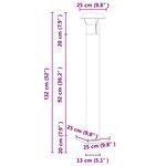 vidaXL Extension de Conduit Argent 25 x 25 x 132 cm Acier inoxydable