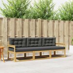 vidaXL Ensemble de canapés d'extérieur 3 Pièces Blanc et anthracite