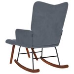 vidaXL Chaise à bascule avec repose-pied gris foncé velours