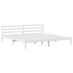 vidaXL Cadre de lit Blanc 220 x 200 cm Bois massif en pin