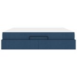 vidaXL Cadre de lit avec matelas avec matelas 2 Pièces Bleu tissu