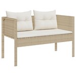 vidaXL Ensemble de canapé extérieur Beige et crème Rotin et tissu Moyen