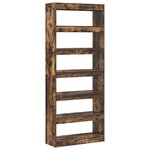 vidaXL Bibliothèque Chêne fumé 80 x 30 x 198 cm Bois d'ingénierie