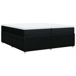 vidaXL Sommier à lattes de lit avec matelas Noir 200x200 cm Tissu
