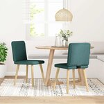 vidaXL Chaises à manger lot de 2 vert foncé tissu