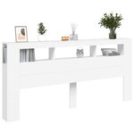 vidaXL Tête de lit à LED blanc 220x18 5x103 5 cm bois d'ingénierie