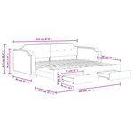vidaXL Lit de jour avec gigogne et tiroirs sans matelas taupe 80x200cm