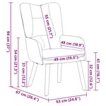 vidaXL fauteuil Gris clair 63 x 67 x 94 cm Velours