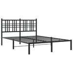 vidaXL Cadre de lit métal sans matelas avec tête de lit noir 120x200cm