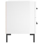 vidaXL Tables de chevet 2 Pièces blanc brillant 40x35x47 5 cm