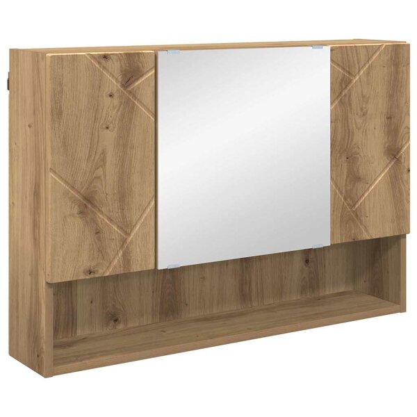 vidaXL Armoire Miroir Montage mural Chêne artisanal 80 x 17 x 55 cm