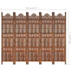 vidaXL Cloison de séparation 5 panneaux Marron 200x165cm Bois manguier