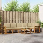 vidaXL Ensemble de canapés d'extérieur 7 Pièces Naturel et Beige