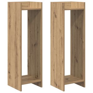 vidaXL Support de Plante 2 pc Chêne Artisanal 30 x 30 x 100 cm