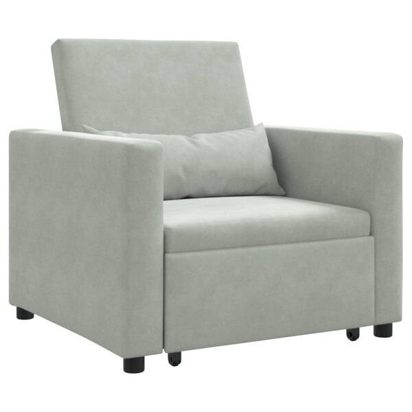 vidaXL Canapé-lit escamotable simple Gris clair 90 x 165 x 87 cm