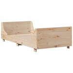 vidaXL Lit bibliothèque sans matelas 90x200 cm bois massif