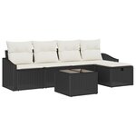 vidaXL Ensemble de canapé de jardin de 6 pièces avec coussins noir en rotin synthétique