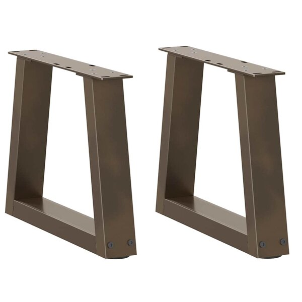 vidaXL Pieds de table basse en forme de V  2 pièces  acier naturel  40 x (30-31 3) cm
