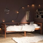 vidaXL Cadre de lit Marron miel Bois de pin massif 90x200 cm