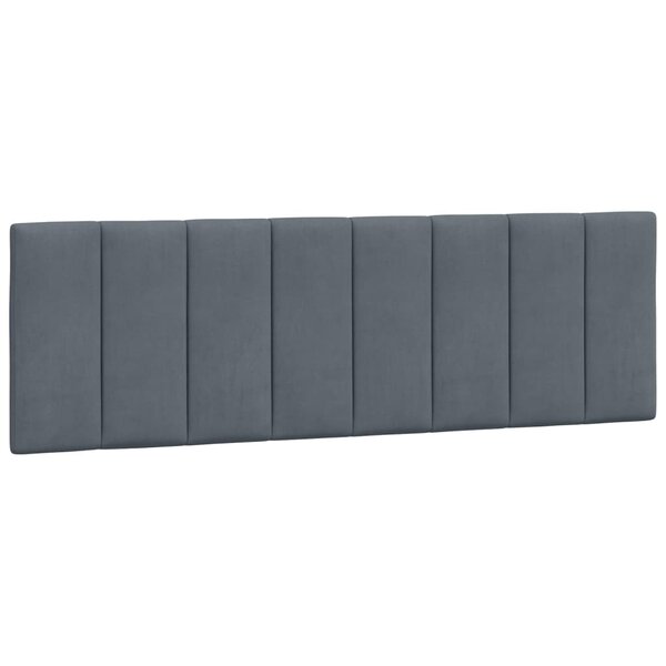 vidaXL Coussin de tête de lit Hanko gris foncé 160 cm velours
