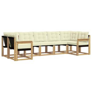 vidaXL Ensemble de canapés d'extérieur 7 pc Blanc et crème