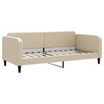 vidaXL Lit de jour avec lit gigogne crème 90x200 cm tissu