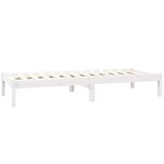 vidaXL Cadre de lit sans matelas blanc bois massif