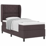 vidaXL Lit à ressorts avec matelas Marron foncé 90 x 190 cm tissu