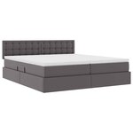 vidaXL Lit avec rangement et LED Gris 200 x 200 cm Cuir synthétique