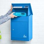 Boîte à colis moyenne 1 porte Bleu à accès frontal Acier galvanisé SMART PARCEL BOX™