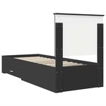 vidaXL Cadre de lit Noir et argent 70 x 190 cm Bois d'ingénierie