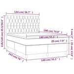 vidaXL Sommier à lattes de lit avec matelas Taupe 140x190 cm Tissu