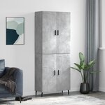 vidaXL Buffet haut Gris béton 69 5x34x180 cm Bois d'ingénierie