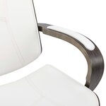 vidaXL Chaise de bureau avec appuie-tête Blanc Similicuir et bois