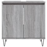 vidaXL Ensemble d'armoires de salle de bain 3 Pièces sonoma gris