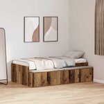 vidaXL Cadre de lit avec rangement Bois ancien 80 x 200 cm