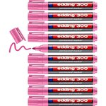 Marqueur Permanent 300 Pointe Ronde Rose 1 5-3 mm x 10 EDDING