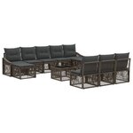 vidaXL Ensemble de canapé de jardin 11 Pièces Gris polyrotin